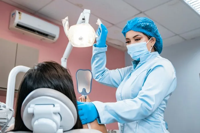 Dentist with patient